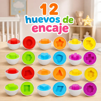Juego Didactico Encaje Huevos Montessori Figuras Amarillo