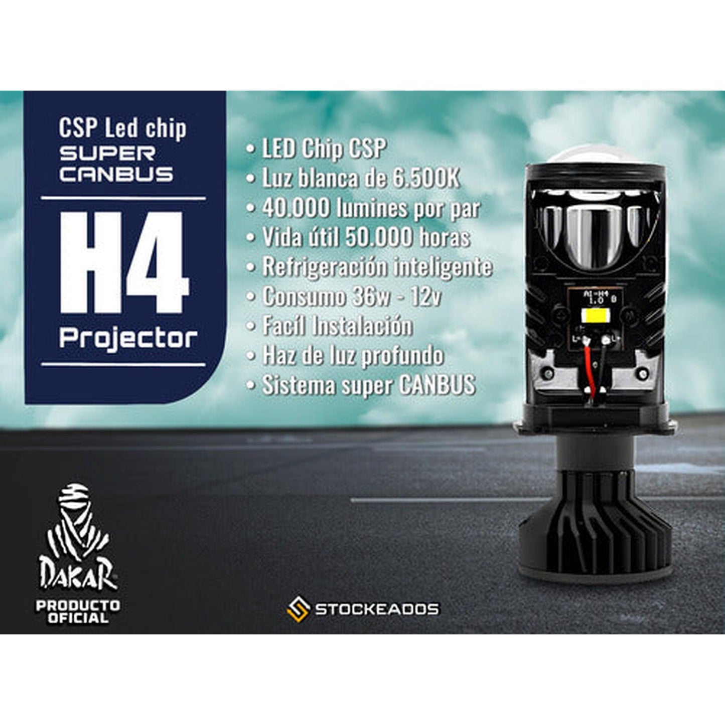 Kit Ampolletas Kb1 Turbo Led Canbus Foco Lupa H4 40.000lm