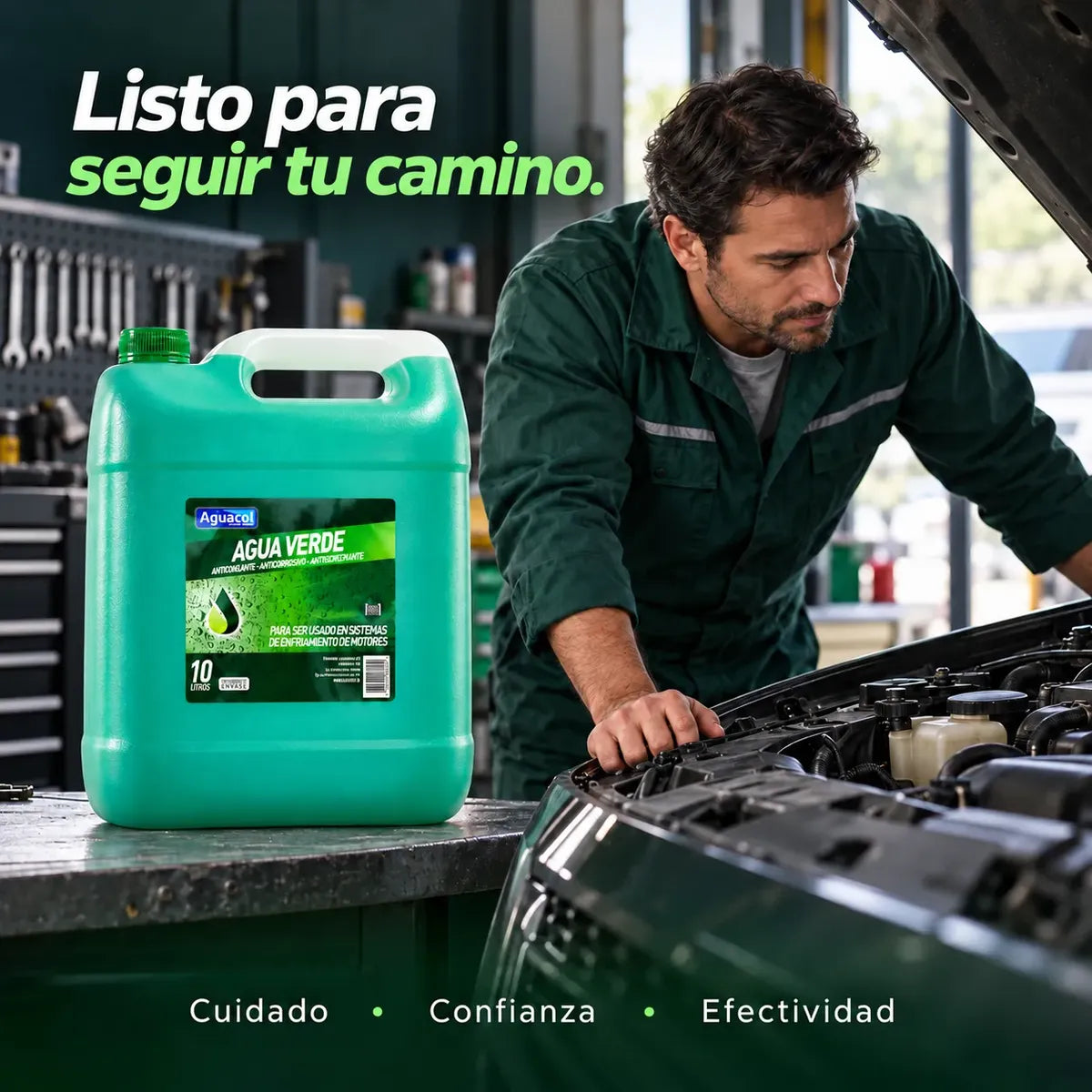 Agua Verde Refrigerante Antioxidante Aguacol 10 Litros Verde