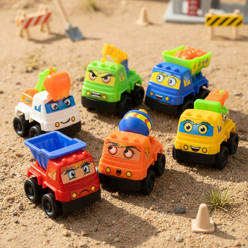 Set 6 Autitos de Construcción con Tracción Pull Back – Juguete Educativo Infantil