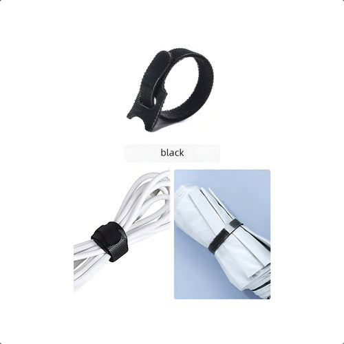 Bridas Amarra Cables Velcro Negro Cinta Pack 100 Individual