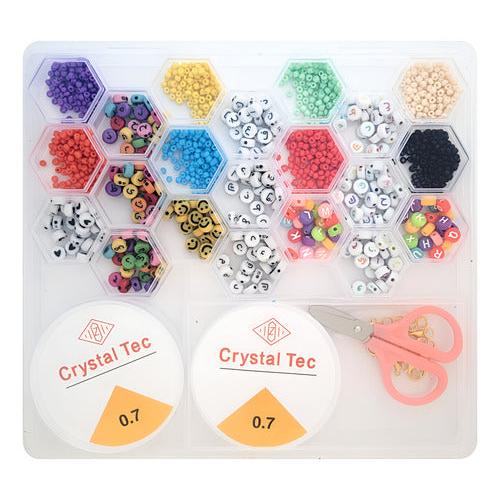 set mostacillas 1500 piezas kit pulseras collares caja organizadora