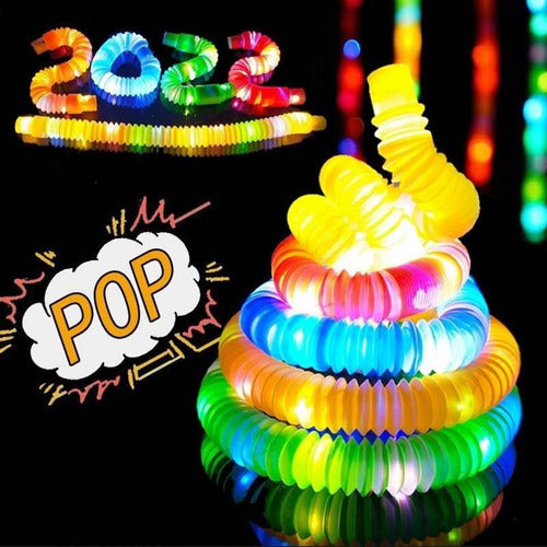 Pack 6 Tubos Pop It Sensoriales con Luz LED – Juguete Antiestrés para Niños