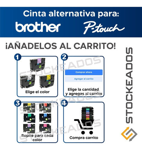 Cinta Tze-MQP35 Brother Alternativa 12mmx5m Rosa