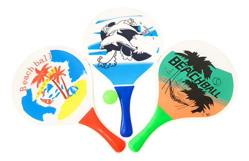 Set Paletas De Playa Madera Raqueta Paletas Playeras Diseños