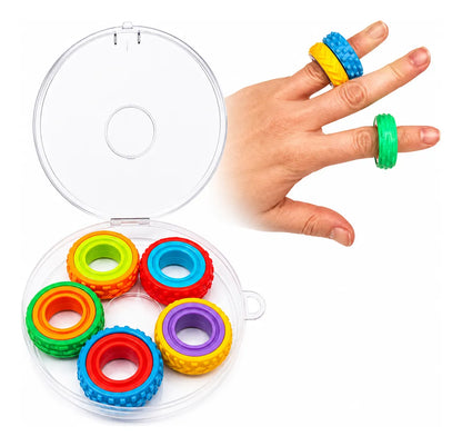 Set 5 Anillos Sensoriales Spinner Antiestres Tdah Surtido