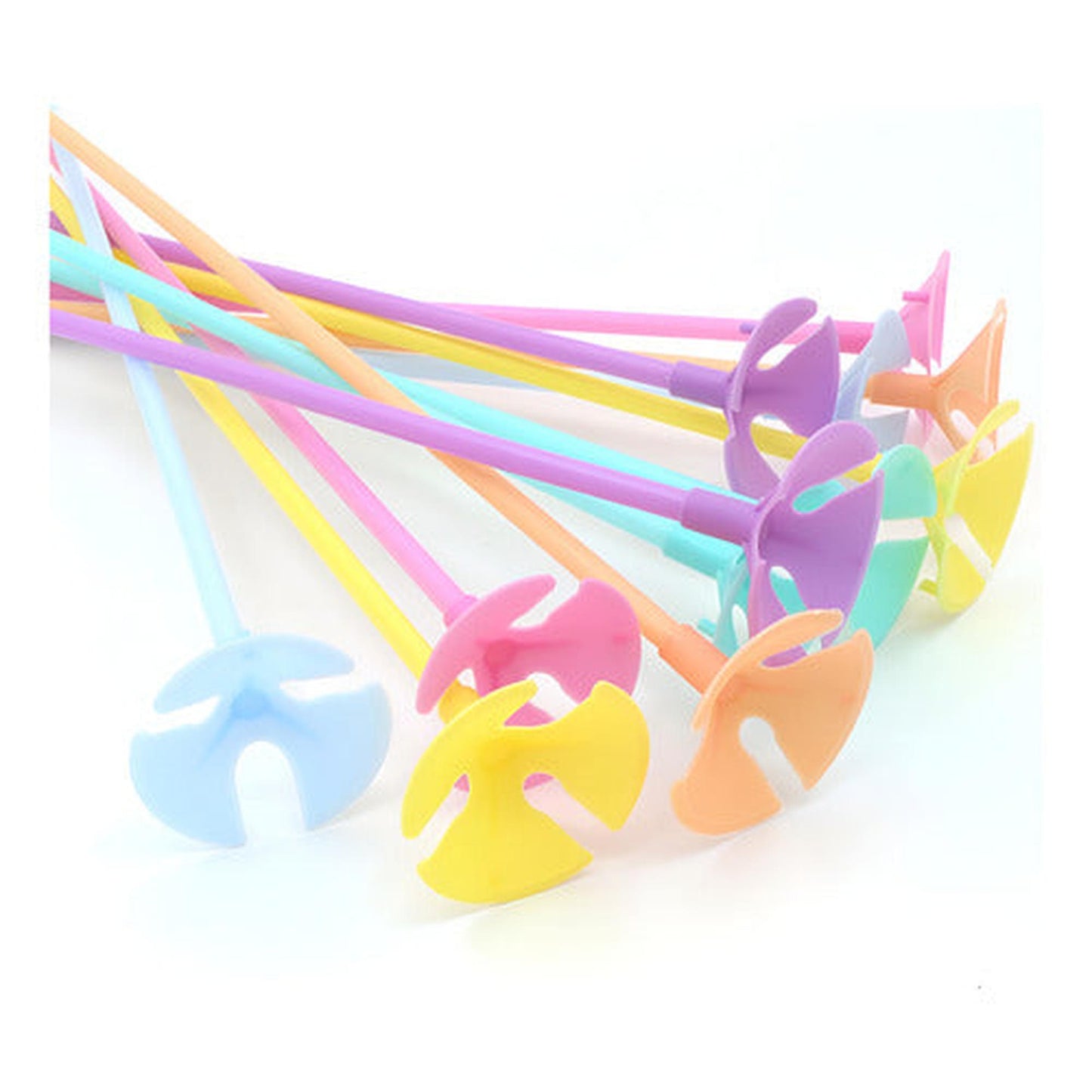 Pack 12 Varillas 42cm Porta Globos Multicolor Pastel Macaron