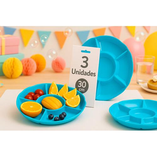Pack 3 Bandejas Colores Cumpleaños Picoteo 30x30cm