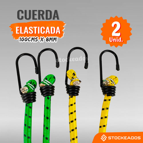 Pack 2 Cuerdas Elasticas 1mtx8mm Eslinga Amarre Pulpo