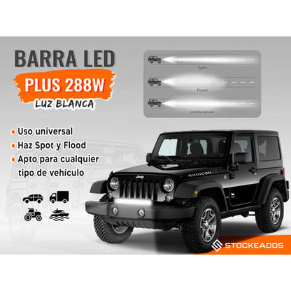 Barra Foco Neblinero Antiniebla 96 Led 52cm 288w 12/24v
