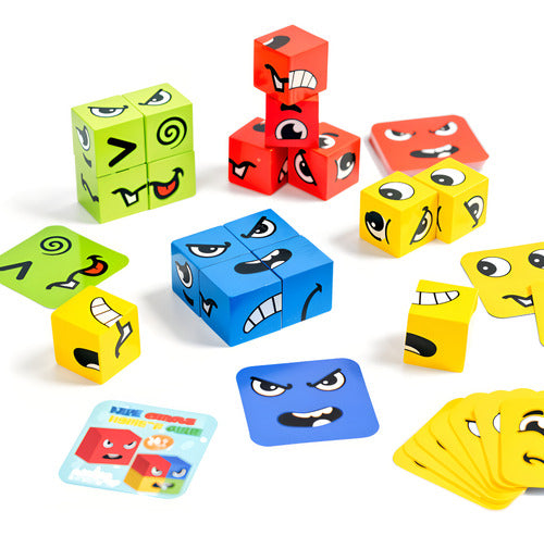 Juego De Puzzle Emociones En Caja Cubos Didácticos