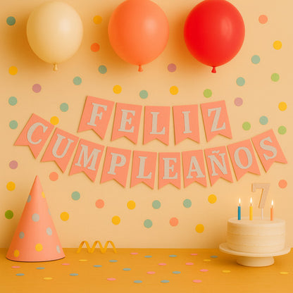 Guirnalda Banderin Feliz Cumpleaños Color Rosado