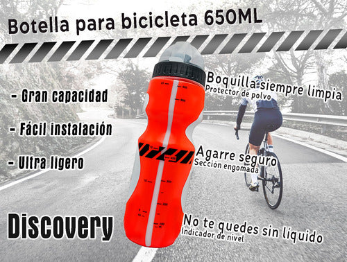 Botella Para Bicicleta 650ml + Soporte De Aluminio