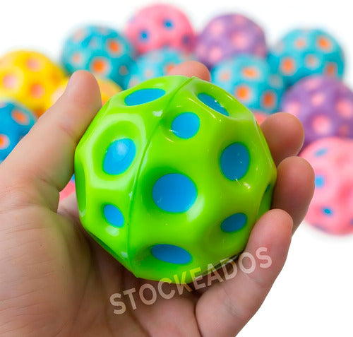 Pack 12 Pelotas Asteroide De Rebote Alto Juguete Sensorial