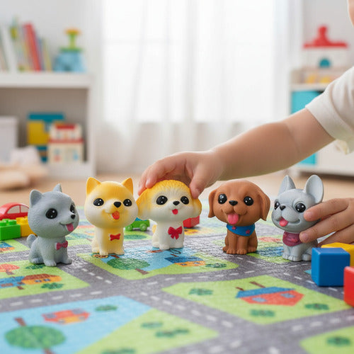 Pack 6 Figuras Mascotas Pets Perritos Juguete Para Niños