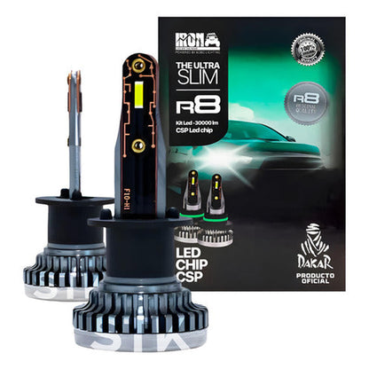 Kit Ampolletas Led R8 H1 H4 H7 H11 9005 9006 30000lm