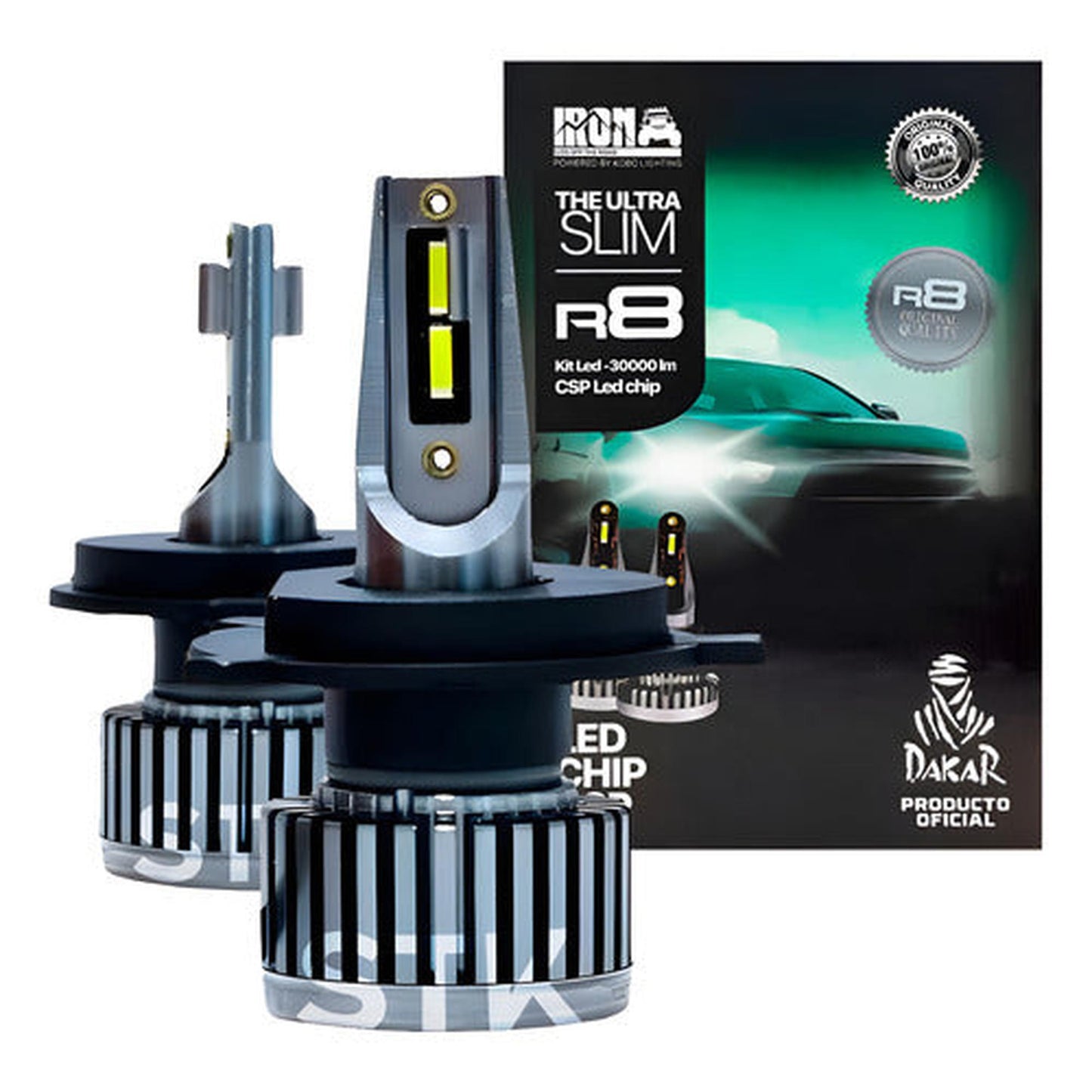 Kit Ampolletas Led R8 H1 H4 H7 H11 9005 9006 30000lm