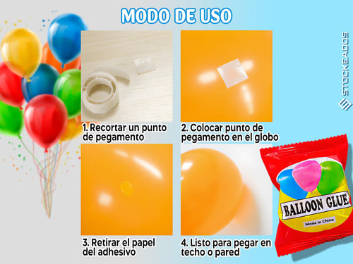 Pegamento Para Globos Gota De Silicona 1000 Unidades