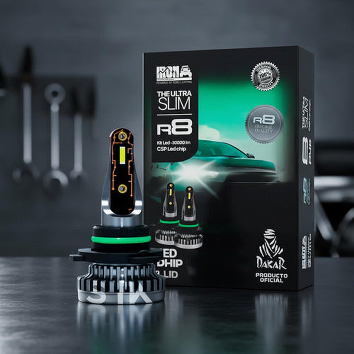 Kit Ampolletas Led R8 H1 H4 H7 H11 9005 9006 30000lm