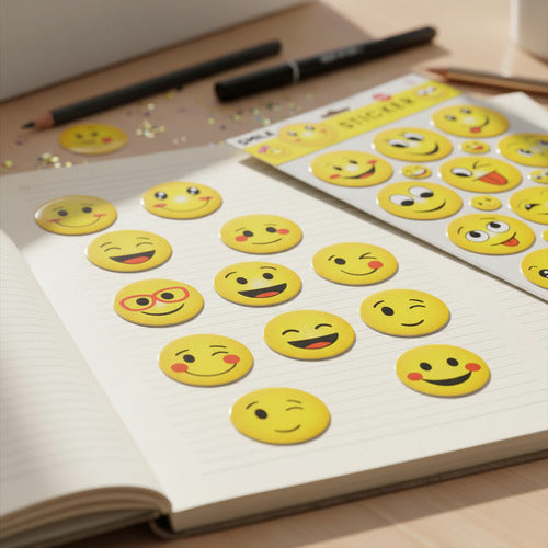 Pack 270 Stickers Adhesivos Diseños Emojis Surtidos