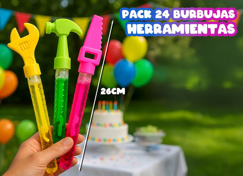 Pack 24 Burbujas Vara 26cm Para Niños Diseños Cumpleaños