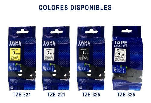 Cinta Tze-121 Alternativa 9mmx8m Negro Sobre Transparente