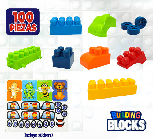 Bloques Construcción Medianos Juguete Educativo 100 Piezas