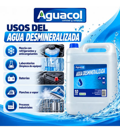 Agua Desmineralizada Aguacol De 10 Litros Blanco Blanco