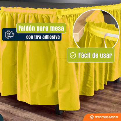 Faldón De Mesa Color Amarillo 74 X 426cm Decoración Fiestas