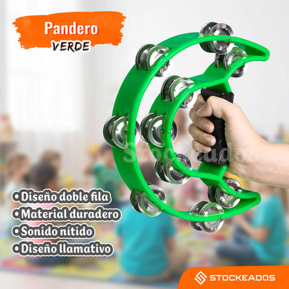 Pandero Media Luna Color Verde