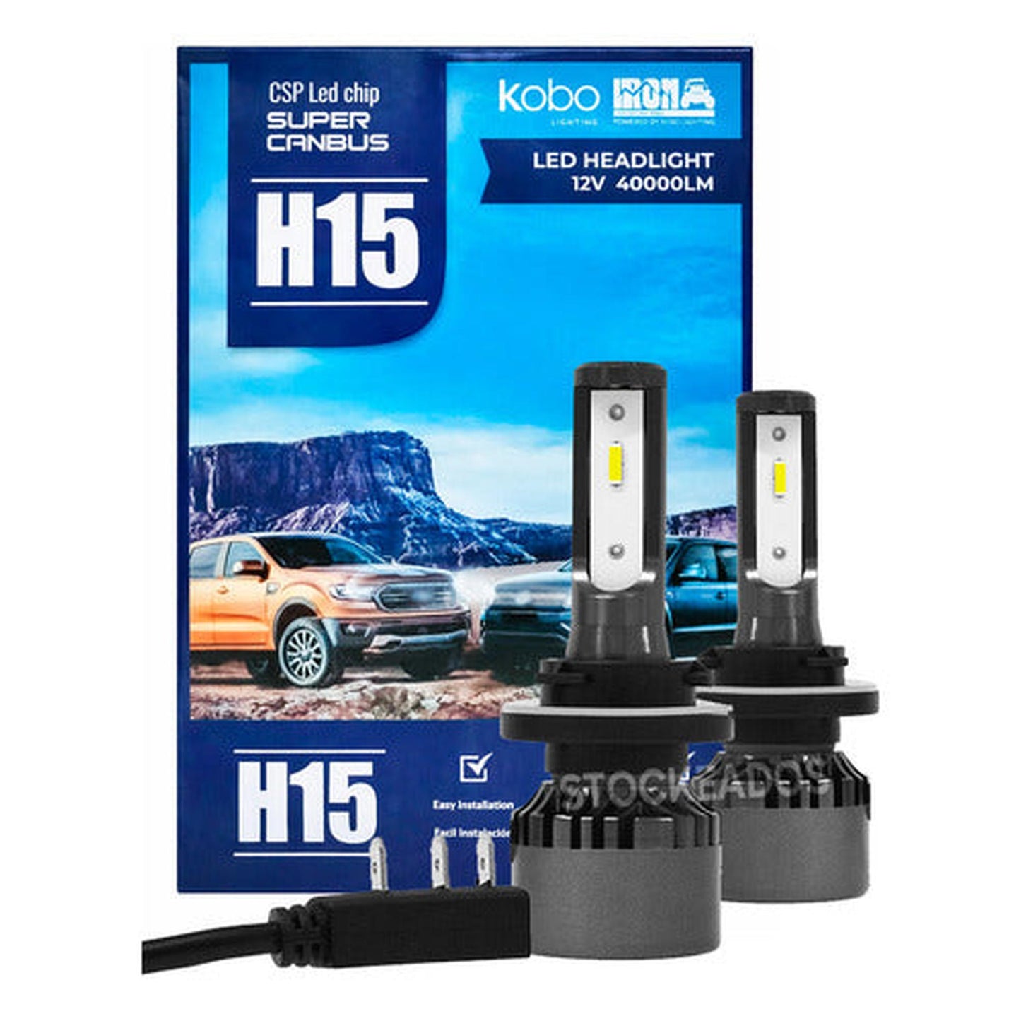 Kit Ampolletas Turbo Led Kb1 H15 Canbus 40.000lm