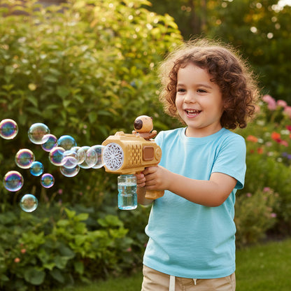 Pistola De Burbujas Café Diseño Capibara Lanza Burbujas
