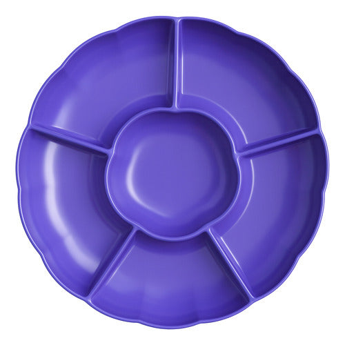 Pack 3 Bandejas Cumpleaños Picoteo Color Morado 30x30cm