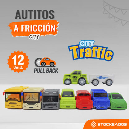 Pack 12 Autitos A Fricción - Juguete Sorpresa Cumpleaños