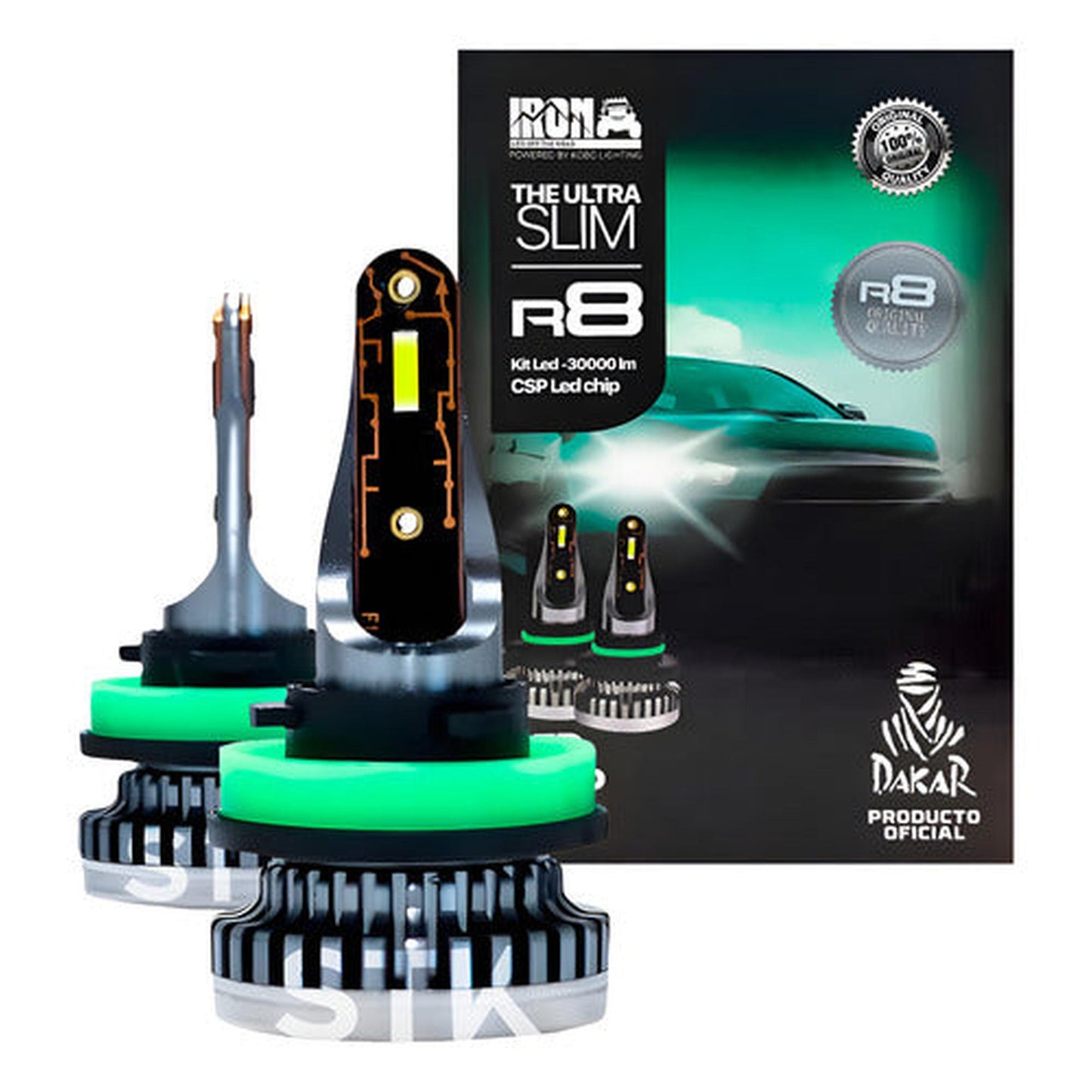 Kit Ampolletas Led R8 H1 H4 H7 H11 9005 9006 30000lm