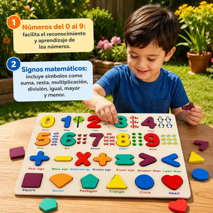Encaje De Números De Madera Juego Didáctico Para Niños Surtido