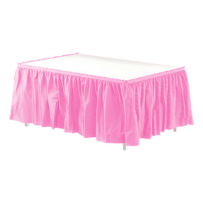 Faldón De Mesa Color Rosado 74 X 426cm Decoración Fiestas