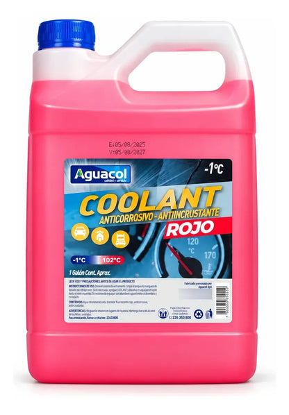 Refrigerante Anticongelante Aguacol Rojo -1°C 5 Litros