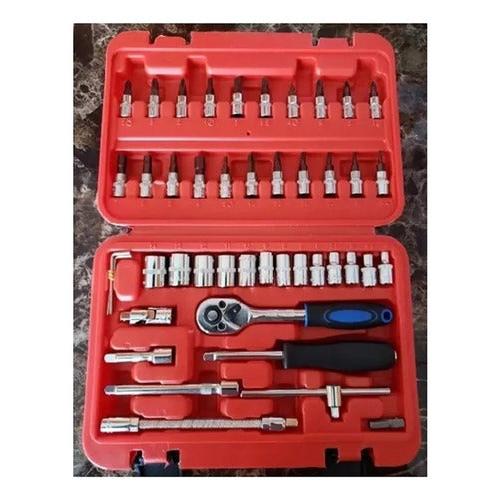 Set Caja Juego Herramienta Dados 46 Piezas Acero Carbono 1/4