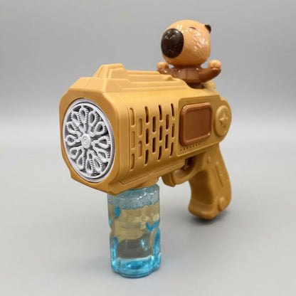 Pistola De Burbujas Café Diseño Capibara Lanza Burbujas