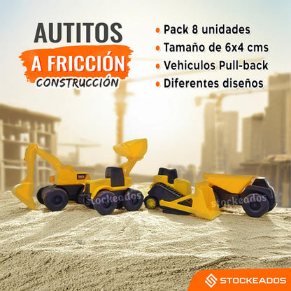 Set 8 Autitos De Construccion Tracción Niños