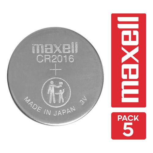 Pack 5 Pilas Cr2016 Maxell Lithium Japonesa 3v