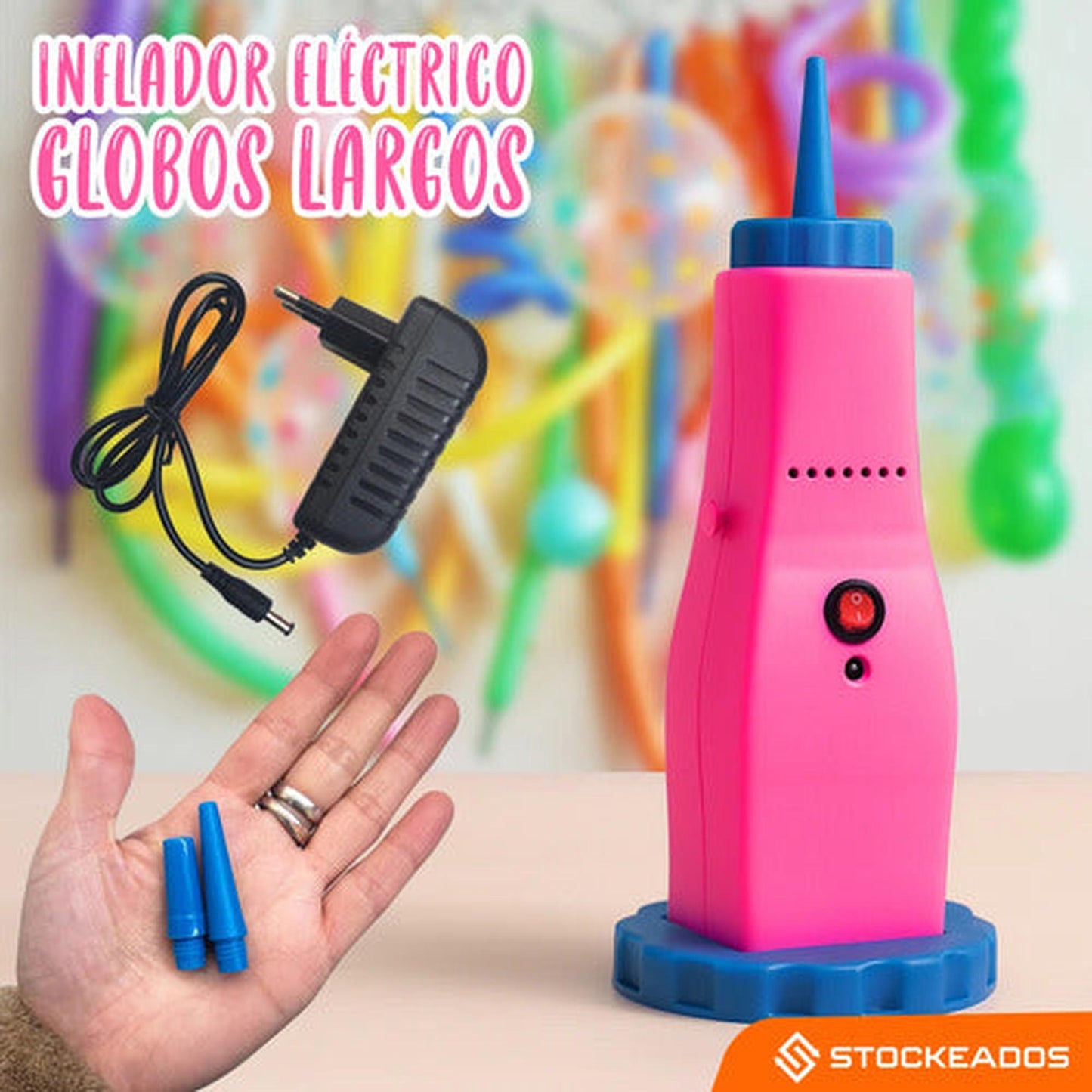 Inflador Eléctrico Para Globos Largos Decoración