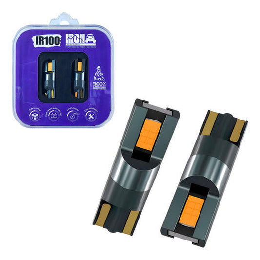 Pack 2 Ampolletas Luces Led T10 Ir100 color ámbar - Cola De Pescado 24w