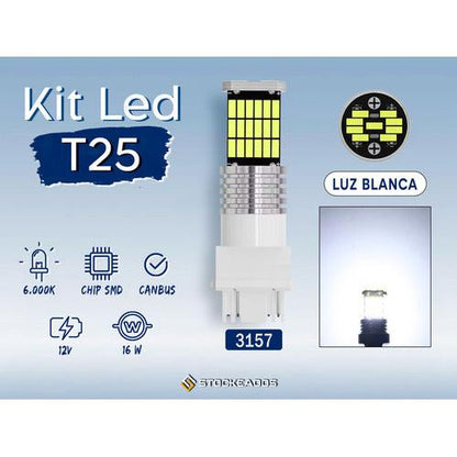 Pack 2 Ampolletas Led T25 Canbus 3157 12v