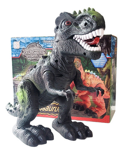 Dinosaurio T-rex Robot Juguete Niños Luces Led Y Sonido Verde