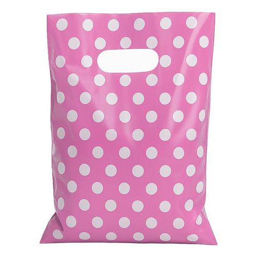Pack 50 Bolsas Con Lunares Para Cumpleaños 20x30 Cm