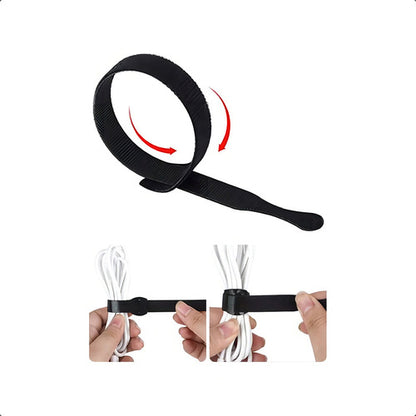 Bridas Amarra Cables Velcro Negro Cinta Pack 100 Individual