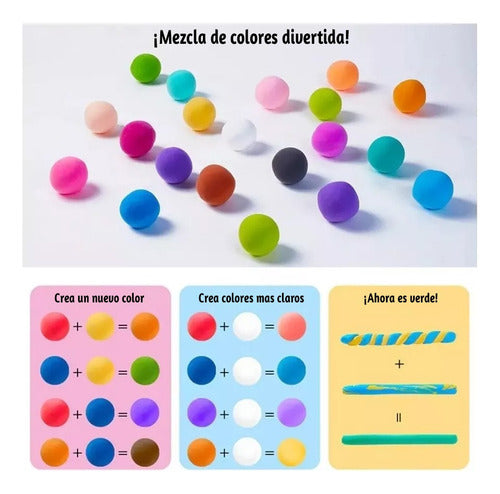 Arcillas Masas Mágicas 12 Colores + Herramientas Moldeado