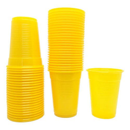 Pack 50 Vasos Plásticos Cumpleaños Color Amarillo 200ml